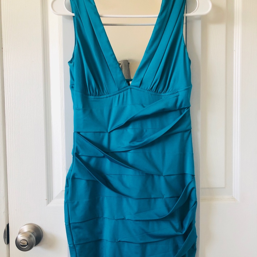 Sleek Aqua Cocktail Dress